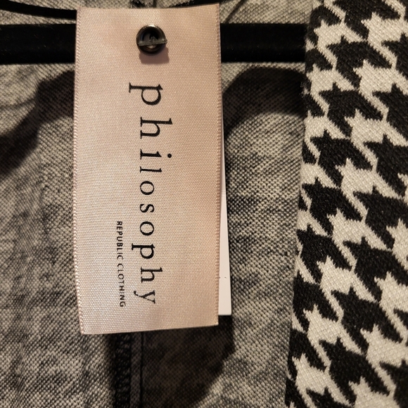 Philosophy Republic Clothing Cardigan Black and White Houndstooth Size Medium - Picture 4 of 6